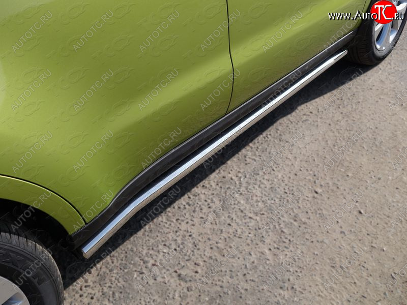 21 599 р. Защита порогов труба d60,3 мм ТСС Тюнинг KIA Soul PS дорестайлинг (2014-2016) (серые)  с доставкой в г. Вологда