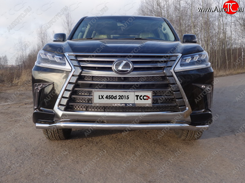 24 999 р. Защита переднего бампера нижняя d60,3 мм ТСС Тюнинг Lexus LX450d J200 2-ой рестайлинг (2015-2022) (нержавейка)  с доставкой в г. Вологда