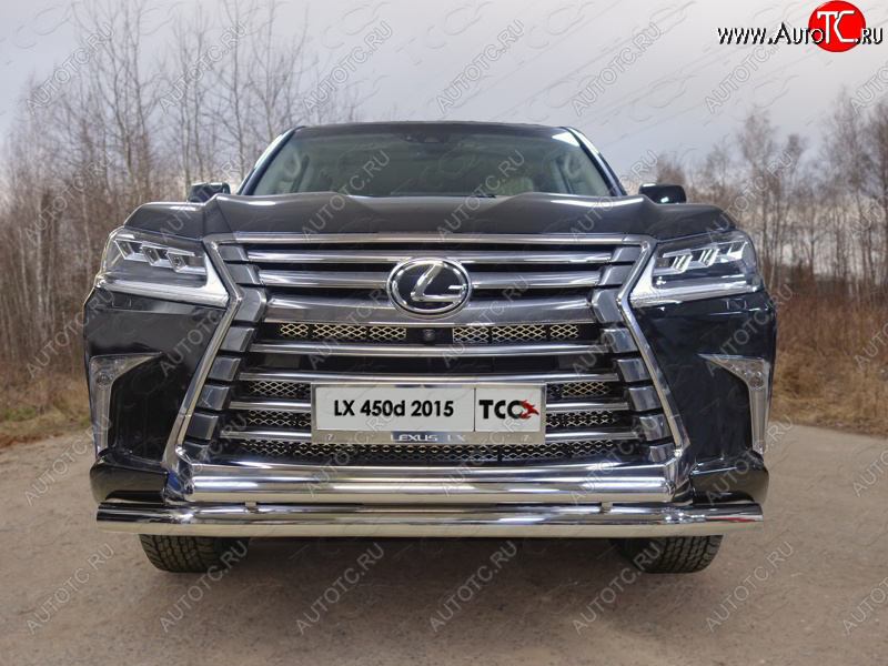 34 999 р. Защита передняя нижняя двойная 76,1*50,8 мм кроме F-Sport Тюнинг Lexus LX450d J200 2-ой рестайлинг (2015-2022) (нержавейка)  с доставкой в г. Вологда