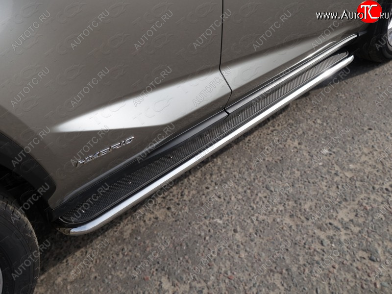36 999 р. Пороги с площадкой 42,4 мм кроме F-Sport ТСС Тюнинг Lexus NX200T Z10 (2014-2017) (нержавейка)  с доставкой в г. Вологда