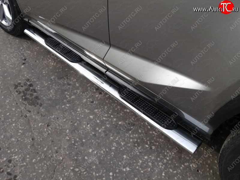 38 799 р. Пороги овальные с накладкой 120х60 мм кроме F-Sport ТСС Тюнинг Lexus NX200 Z10 рестайлинг (2017-2021) (серые)  с доставкой в г. Вологда