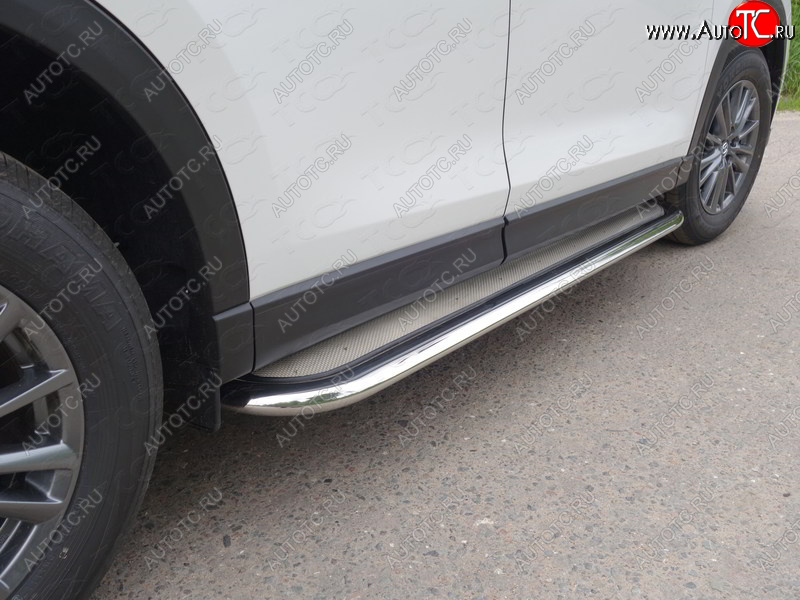 42 999 р. Пороги с площадкой 60,3 мм ТСС Тюнинг Mazda CX-5 KF (2016-2025) (нержавейка)  с доставкой в г. Вологда
