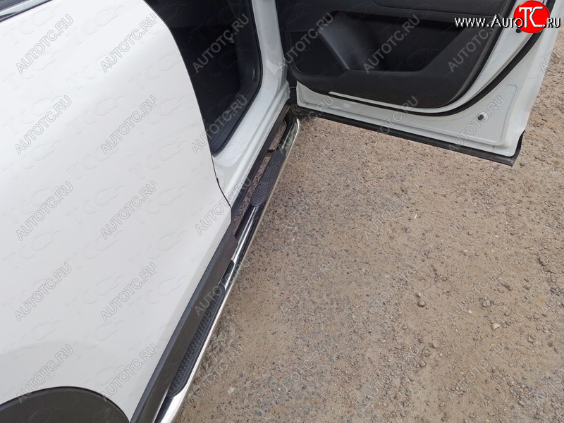 35 999 р. Пороги овальные гнутые с накладкой 75х42 мм Mazda CX-5 KF (2016-2025) (серые)  с доставкой в г. Вологда