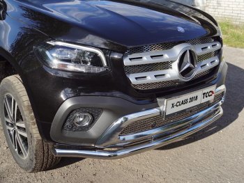 Защита переднего бампера нижняя d60,3 мм ТСС Тюнинг Mercedes-Benz X class W470 (2017-2020) (нержавейка)