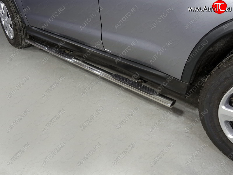 31 399 р. Пороги овальные с накладкой 75х42 мм ТСС Тюнинг Mitsubishi ASX 2-ой рестайлинг (2017-2020) (серые)  с доставкой в г. Вологда