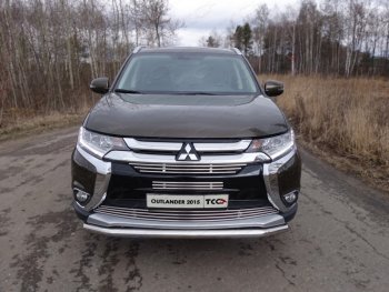 Защита передняя нижняя короткая 60,3 мм ТСС Тюнинг Mitsubishi Outlander GF 2-ой рестайлинг (2015-2018) (нержавейка)