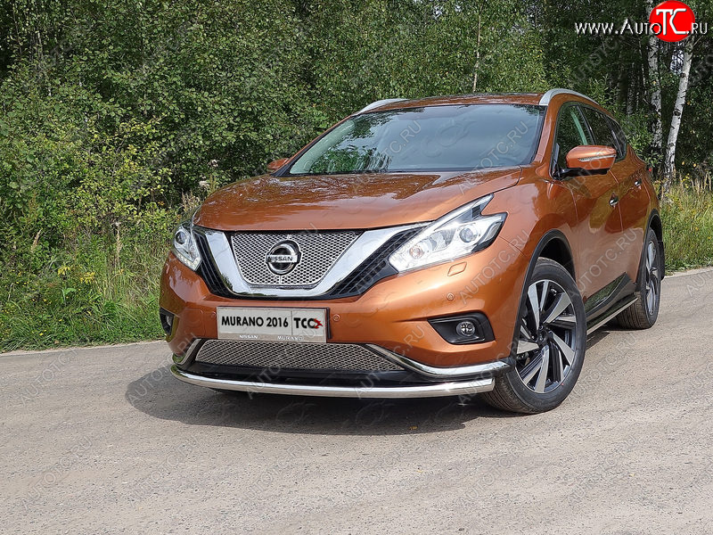 20 599 р. Защита переднего бампера нижняя d60,3 мм ТСС Тюнинг Nissan Murano 3 Z52 дорестайлинг (2015-2022) (нержавейка)  с доставкой в г. Вологда