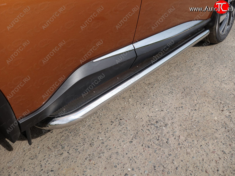 42 999 р. Пороги с площадкой 60,3 мм ТСС Тюнинг Nissan Murano 3 Z52 дорестайлинг (2015-2022) (нержавейка)  с доставкой в г. Вологда
