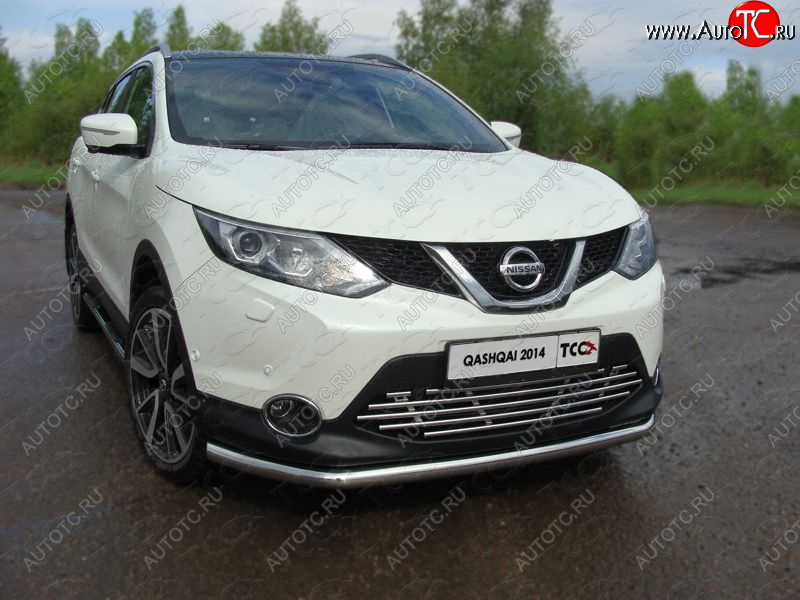18 999 р. Защита переднего бампера нижняя d60,3 мм ТСС Тюнинг Nissan Qashqai 2 J11 дорестайлинг (2013-2019) (нержавейка)  с доставкой в г. Вологда