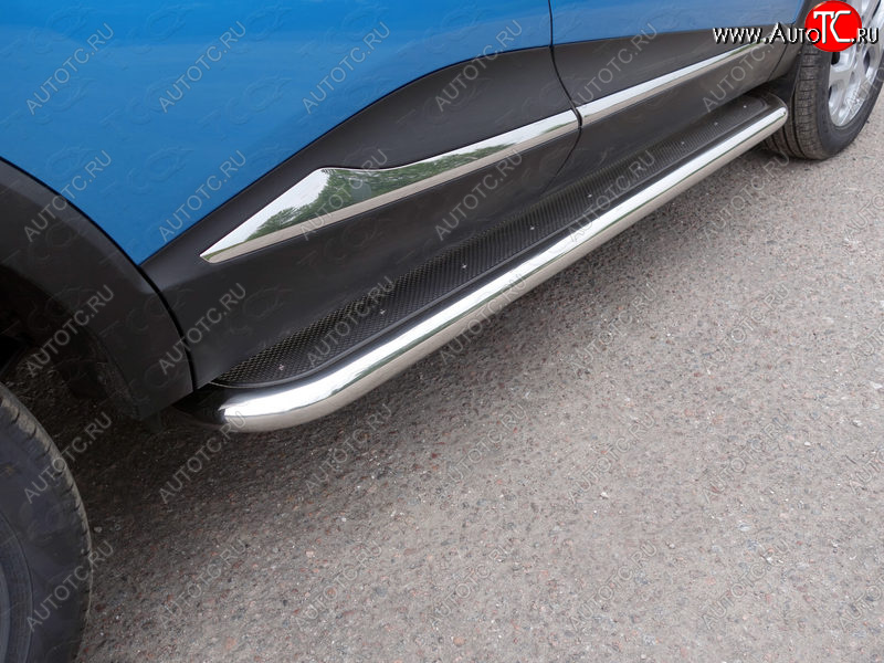 41 749 р. Пороги с площадкой 60,3 мм ТСС Тюнинг Renault Kaptur дорестайлинг (2016-2020) (нержавейка)  с доставкой в г. Вологда