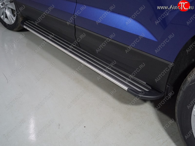 20 599 р. Пороги алюминиевые Slim Line ТСС Тюнинг Skoda Karoq NU7 рестайлинг (2020-2025) (Silver)  с доставкой в г. Вологда