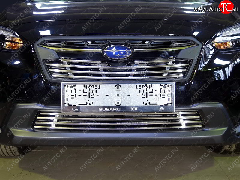 4 999 р. Нижняя декоративная вставка в бампер ТСС Тюнинг Subaru XV GT/G24 дорестайлинг (2017-2021) (d 12 мм)  с доставкой в г. Вологда