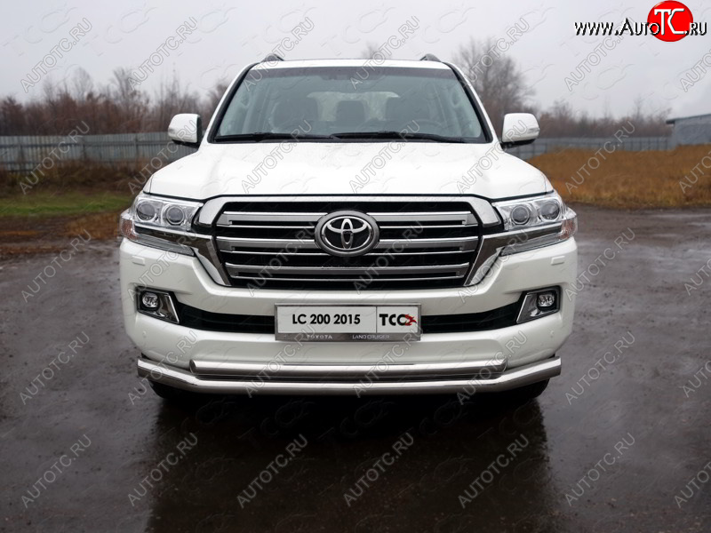 36 299 р. Защита передняя нижняя двойная 76,1*60,3 мм кроме EXECUTIVE Тюнинг Toyota Land Cruiser 200 2-ой рестайлинг (2015-2021) (нержавейка)  с доставкой в г. Вологда