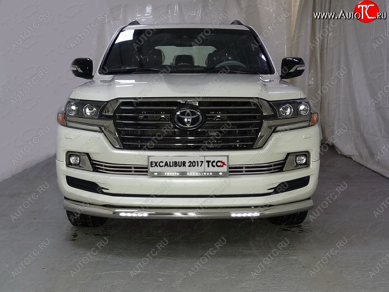 39 749 р. Защита переднего бампера нижняя с ДХО 76,1 мм ТСС Тюнинг Toyota Land Cruiser 200 2-ой рестайлинг (2015-2021) (EXCALIBUR )  с доставкой в г. Вологда