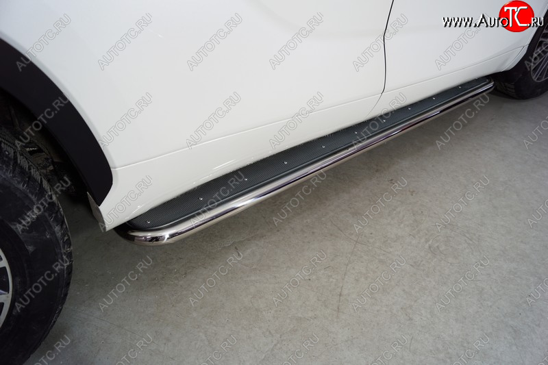 40 999 р. Пороги с площадкой 42,4 мм ТСС Тюнинг Toyota Highlander XU70 (2020-2025) (нержавейка)  с доставкой в г. Вологда
