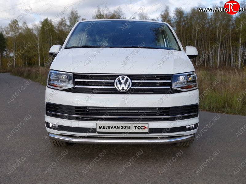 20 599 р. Защита переднего бампера нижняя d60,3 мм ТСС Тюнинг Volkswagen Multivan T6 дорестайлинг (2016-2019) (нержавейка)  с доставкой в г. Вологда
