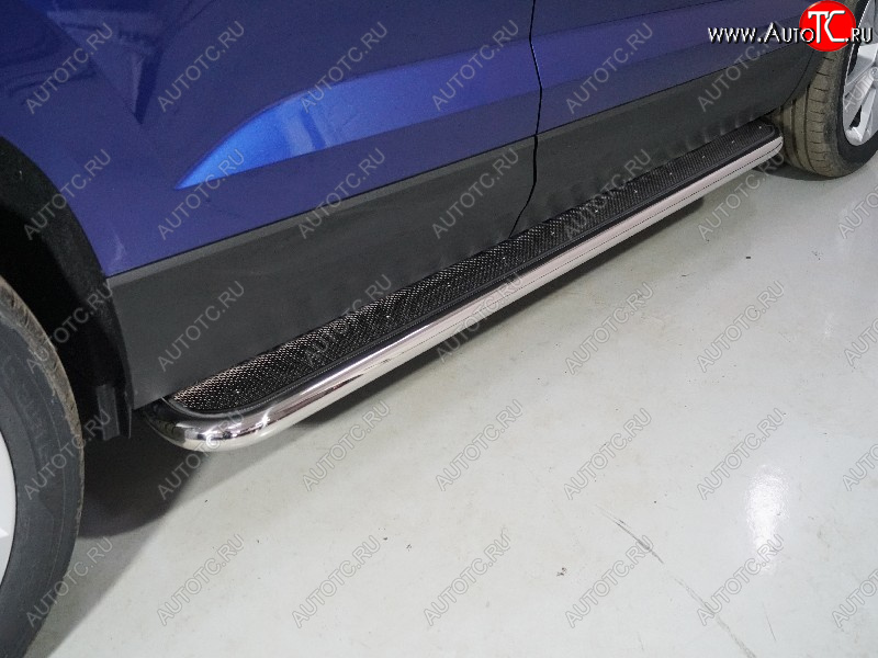 40 999 р. Пороги с площадкой 42,4 мм ТСС Тюнинг Volkswagen Taos (2020-2022) (нержавейка)  с доставкой в г. Вологда