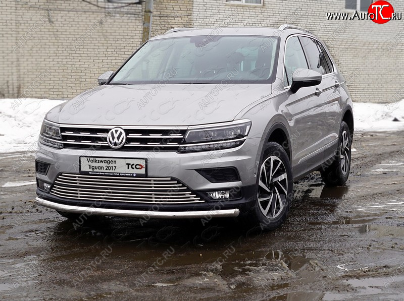 17 999 р. Защита переднего бампера нижняя d60,3 мм ТСС Тюнинг Volkswagen Tiguan Mk2 дорестайлинг (2016-2020) (нержавейка)  с доставкой в г. Вологда