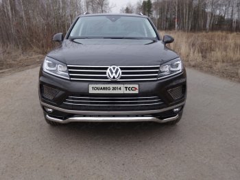 Защита передняя нижняя кенгурин 60,3 мм ТСС Тюнинг Volkswagen Touareg 2 NF рестайлинг (2014-2018) (нержавейка)