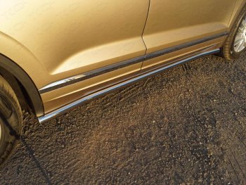 Защита порогов труба d60,3 мм ТСС Тюнинг Volkswagen Touareg 3 CR дорестайлинг (2018-2022) (серые)