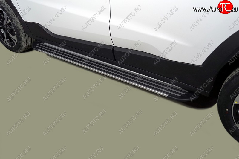 20 599 р. Пороги алюминиевые Slim Line TCC Tюнинг Москвич 6 лифтбэк (2023-2025) (Silver)  с доставкой в г. Вологда