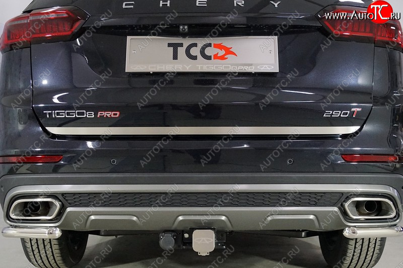 1 849 р. Накладка на заднюю дверь, ТСС Тюнинг Chery Tiggo 8 PRO (2021-2025) (Лист шлифованный)  с доставкой в г. Вологда