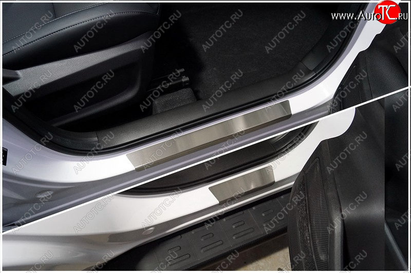 2 689 р. Накладки на пороги, ТСС Тюнинг Chery Tiggo 4 Pro (2021-2025) (лист шлифованный)  с доставкой в г. Вологда