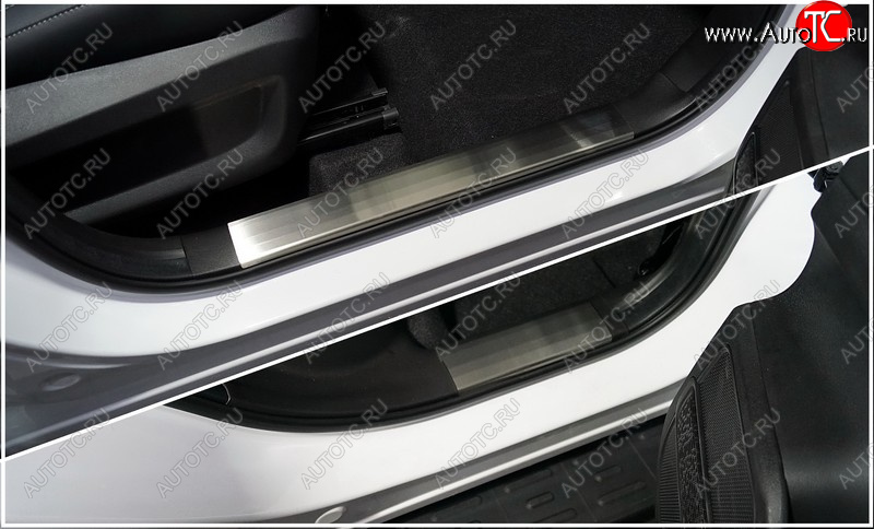 3 479 р. Накладки на пластиковые пороги, ТСС Тюнинг Chery Tiggo 7 PRO (2019-2025) (лист шлифованный)  с доставкой в г. Вологда