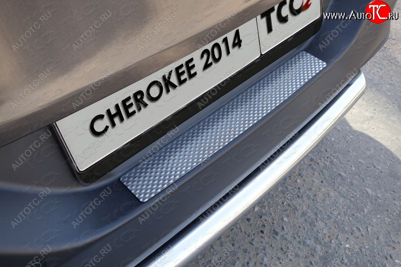 1 199 р. Накладка на задний бампер ТСС Тюнинг Jeep Cherokee KL дорестайлинг (2014-2017) (Декоративная)  с доставкой в г. Вологда