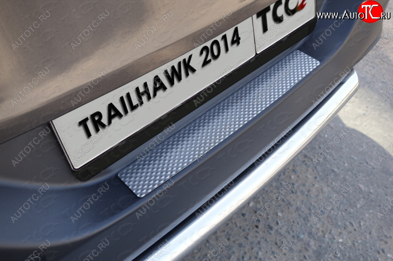 1 199 р. Накладка на задний бампер (Trailhawk) ТСС Тюнинг Jeep Cherokee KL дорестайлинг (2014-2017) (Декоративная)  с доставкой в г. Вологда