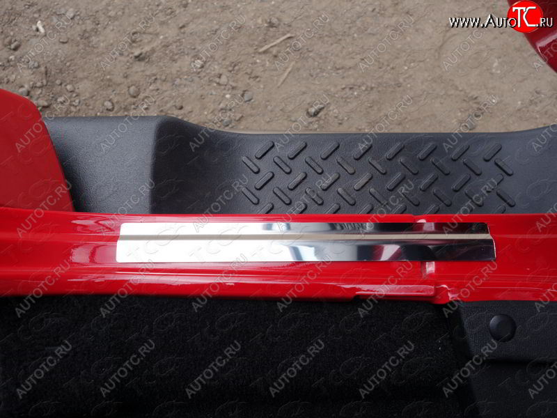 1 399 р. Накладки на пороги ТСС Тюнинг Jeep Wrangler JK 3 дв. дорестайлинг (2006-2010) (шлифованные)  с доставкой в г. Вологда
