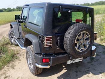 4 999 р. Накладки на задний бампер (шлифованные) (комплект 2 шт.)  jeepwran3d(3.6)14-25  с доставкой в г. Вологда. Увеличить фотографию 1