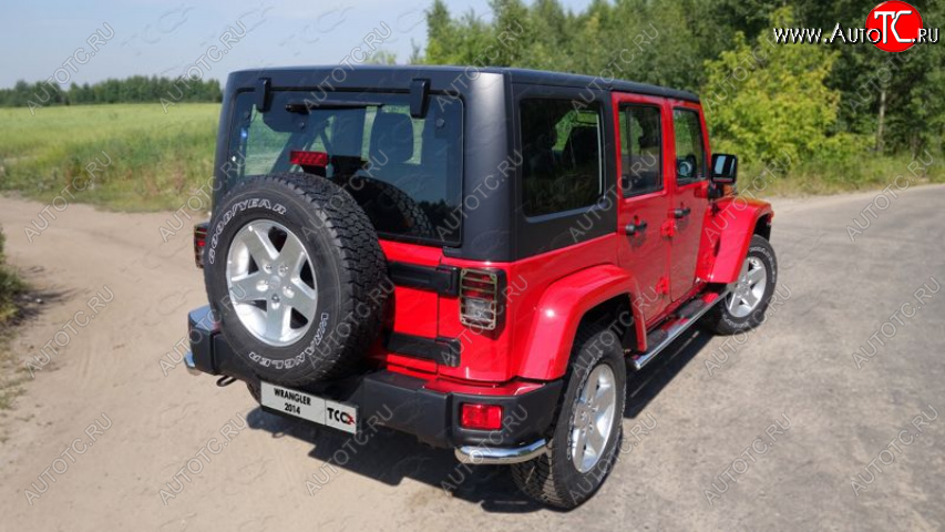 4 999 р. Накладки на задний бампер, ТСС Тюнинг Jeep Wrangler JK 3 дв. дорестайлинг (2006-2010) (декоративные)  с доставкой в г. Вологда