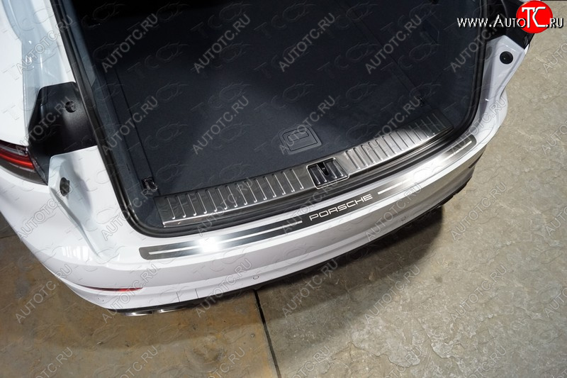 7 349 р. Накладка на задний бампер, ТСС Тюнинг Porsche Cayenne PO536 (2018-2025) ( лист шлифованный надпись Porsche)  с доставкой в г. Вологда