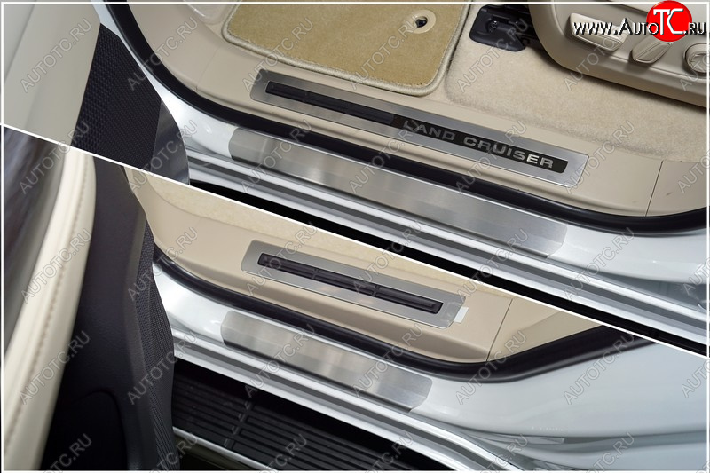 3 899 р. Накладки на пороги, ТСС Тюнинг Toyota Land Cruiser J300 дорестайлинг (2021-2025) (лист шлифованный)  с доставкой в г. Вологда
