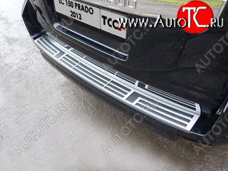 7 999 р. Накладка на задний бампер, ТСС Тюнинг Toyota Land Cruiser Prado J150 1-ый рестайлинг (2013-2017) (Лист шлифованный)  с доставкой в г. Вологда