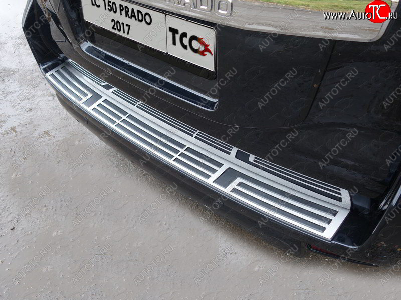 7 999 р. Накладка на задний бампер, ТСС Тюнинг Toyota Land Cruiser Prado J150 2-ой рестайлинг (2017-2020) (Лист шлифованный)  с доставкой в г. Вологда