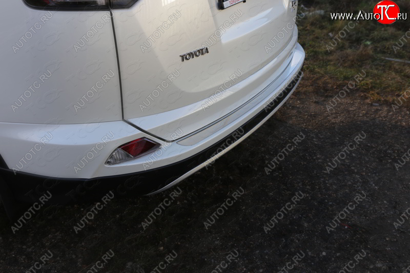 2 999 р. Накладки на задний бампер, ТСС Тюнинг Toyota RAV4 XA40 5 дв. рестайлинг (2015-2019) (лист шлифованный)  с доставкой в г. Вологда