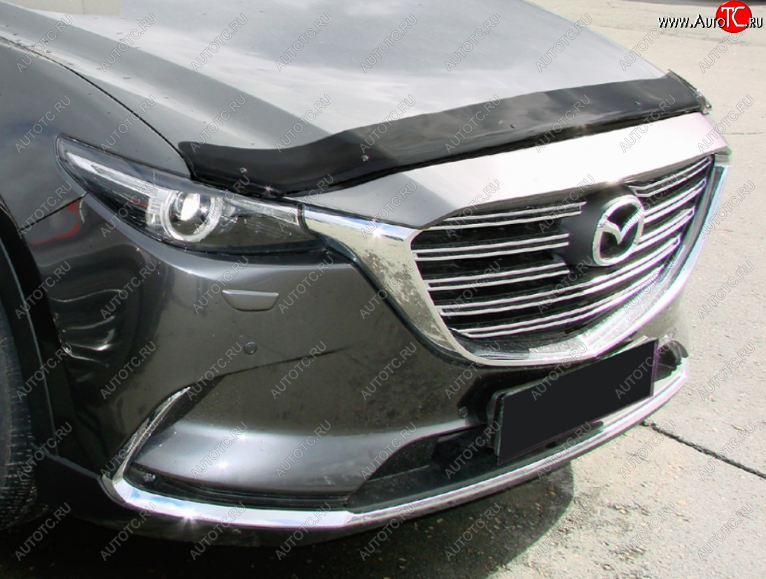 2 999 р. Дефлектор капота SIM Mazda CX-9 TC дорестайлинг (2015-2025)  с доставкой в г. Вологда