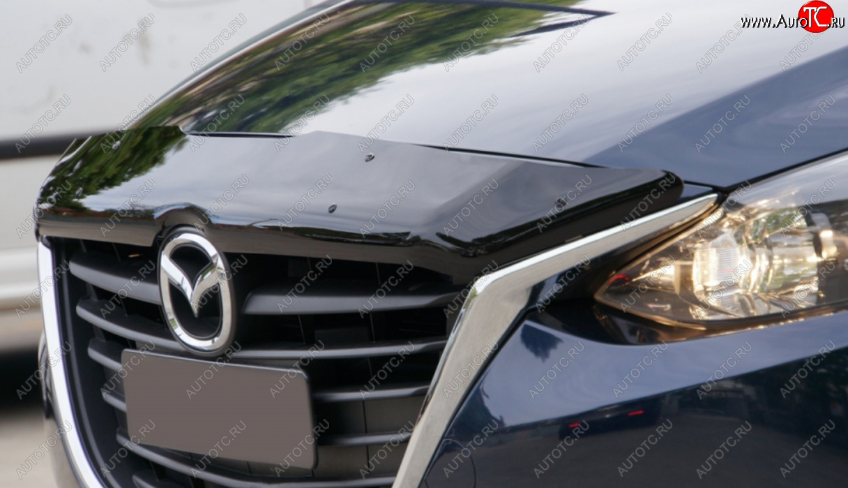 2 879 р. Дефлектор капота SIM Mazda 3/Axela BM дорестайлинг седан (2013-2016)  с доставкой в г. Вологда