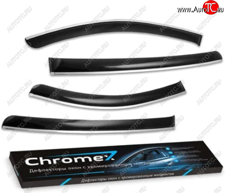3 379 р. Дефлекторы окон (с хром. молдингом) CHROMEX Jeep Grand Cherokee WK2 дорестайлинг (2010-2013)  с доставкой в г. Вологда