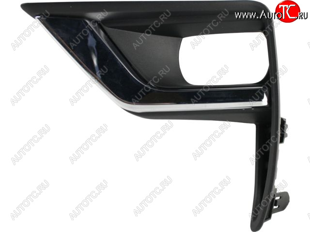 579 р. Левая решетка переднего бампера (с отверстием под ПТФ, пр-во Китай) BODYPARTS   Toyota Land Cruiser Prado  J150 (2017-2020) 2-ой рестайлинг (молдинг хром)  с доставкой в г. Вологда