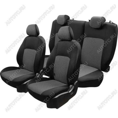 5 399 р. Чехлы сидений (ЦЗС, жаккард) ДУБЛИН Lord Autofashion Daewoo Matiz M150 рестайлинг (2000-2016) (черный/вставка зигзаг серый)  с доставкой в г. Вологда