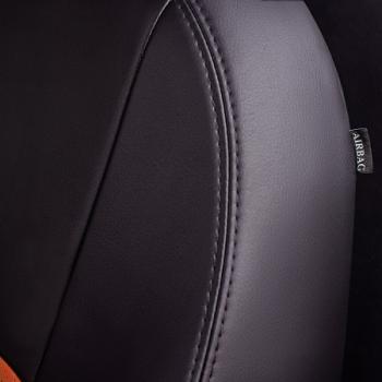 6 799 р. Комплект чехлов для сидений (РЗС 40/60 3Г Илана+Орегон) ТУРИН СТ Lord Autofashion Hyundai IX35 NU дорестайлинг (2017-2020) (черный, вставка коричневая+бежевая, строчка черная)  с доставкой в г. Вологда. Увеличить фотографию 5