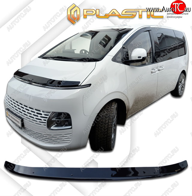 2 079 р. Дефлектор капота CA-Plastic  Hyundai Staria  US4 (2021-2022) (classic черный, без надписи)  с доставкой в г. Вологда