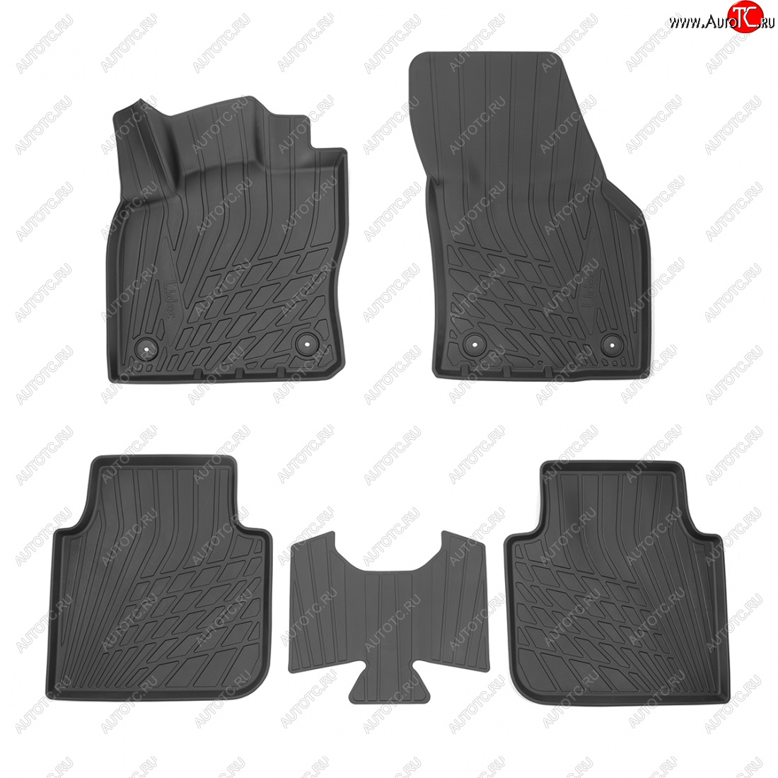 2 349 р. Коврики салонные литьевые 3D Norplast Skoda Kodiaq NU7 дорестайлинг (2017-2021) (черный)  с доставкой в г. Вологда