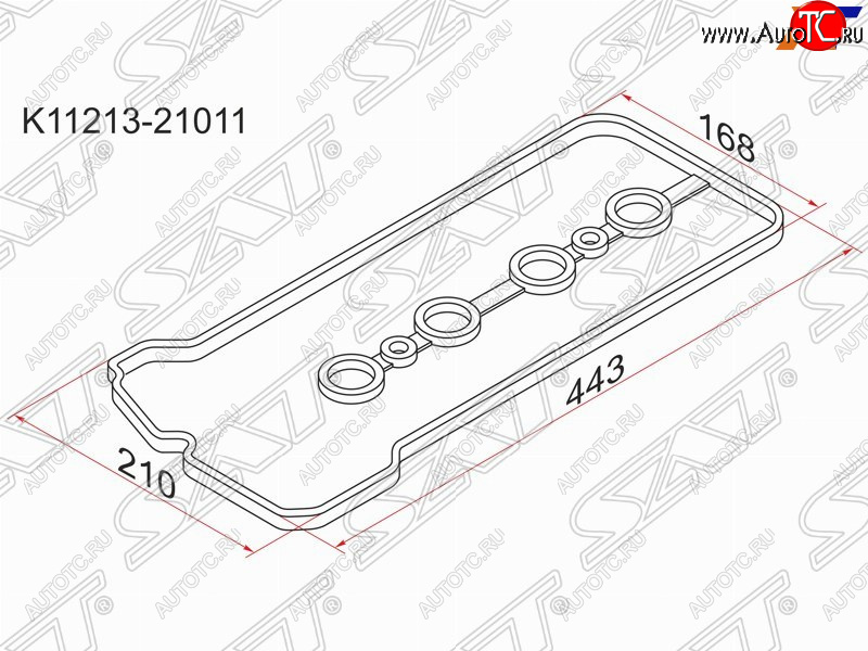 238 р. Прокладка клапанной крышки (1NZ-FE, 2NZ-FE) SAT  Toyota Corolla  E120 (2000-2004) седан дорестайлинг, универсал дорестайлинг, хэтчбек 5 дв. дорестайлинг  с доставкой в г. Вологда