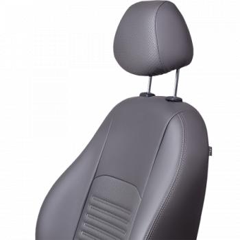 8 549 р. Комплект чехлов для сидений (ЦЗС Илана и Орегон) ТУРИН СТ Lord Autofashion Daewoo Matiz M150 рестайлинг (2000-2016) (черный, вставка серая, строчка серая)  с доставкой в г. Вологда. Увеличить фотографию 4