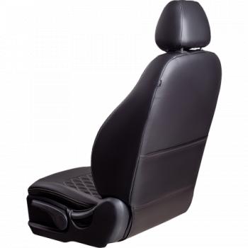 4 999 р. Комплект чехлов для сидений (1+2 места Илана+Орегон) ТУРИН ст РОМБ Lord Autofashion Fiat Ducato 290 (2014-2025) (черный, вставка черная+бежевая, строчка бежевая)  с доставкой в г. Вологда. Увеличить фотографию 4
