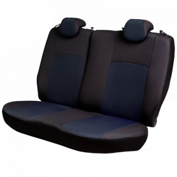 5 399 р. Комплект чехлов для сидений (РЗСиС 60/40 2Г жаккард) Дублин Lord Autofashion Chevrolet Niva 2123 дорестайлинг (2002-2008) (черный, вставка Ёж синий, строчка черная)  с доставкой в г. Вологда. Увеличить фотографию 4